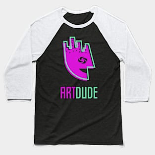 YourArtDude Logo In Pink And Green Baseball T-Shirt